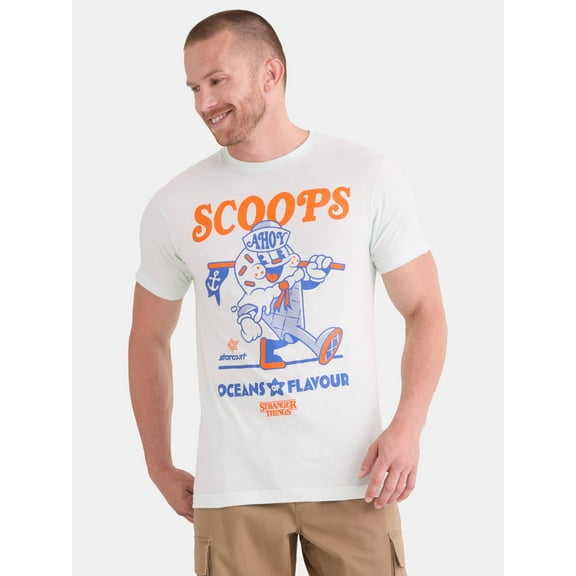 Netflix Stranger Things Men's & Big Men's Scoops Ahoy Cotton Graphic Tee with Short Sleeves Sizes S-3XL