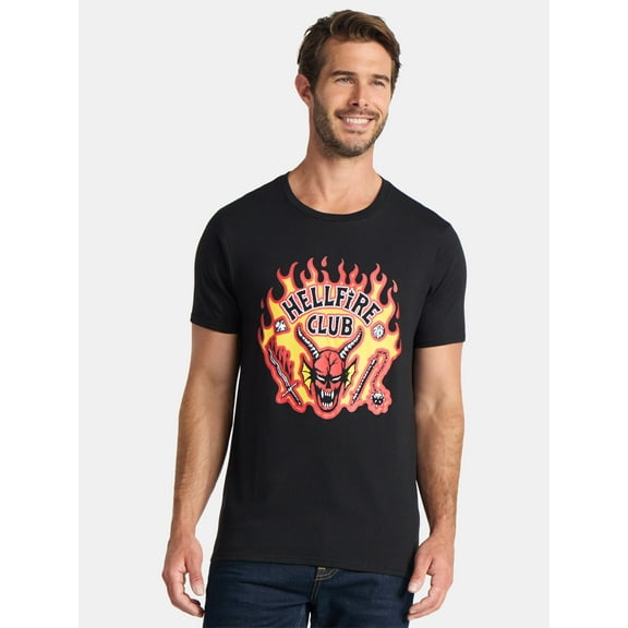 Netflix Stranger Things Men's and Big Men's Hellfire Club Graphic Tee Shirt, Sizes S-3XL