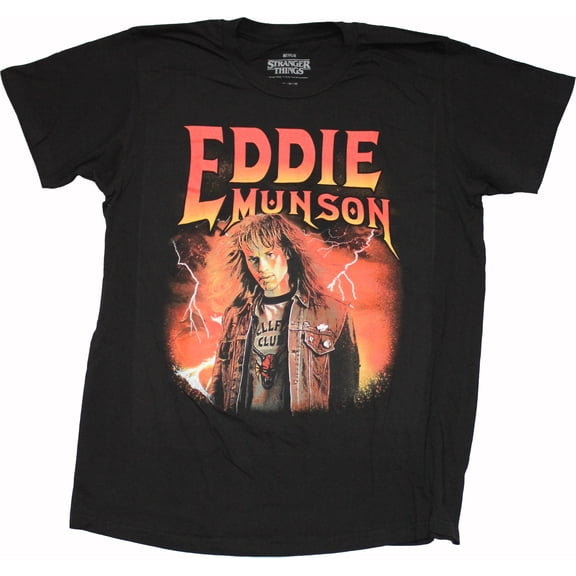Stranger Things Mens T-Shirt - Eddie Munson Orange Excitement