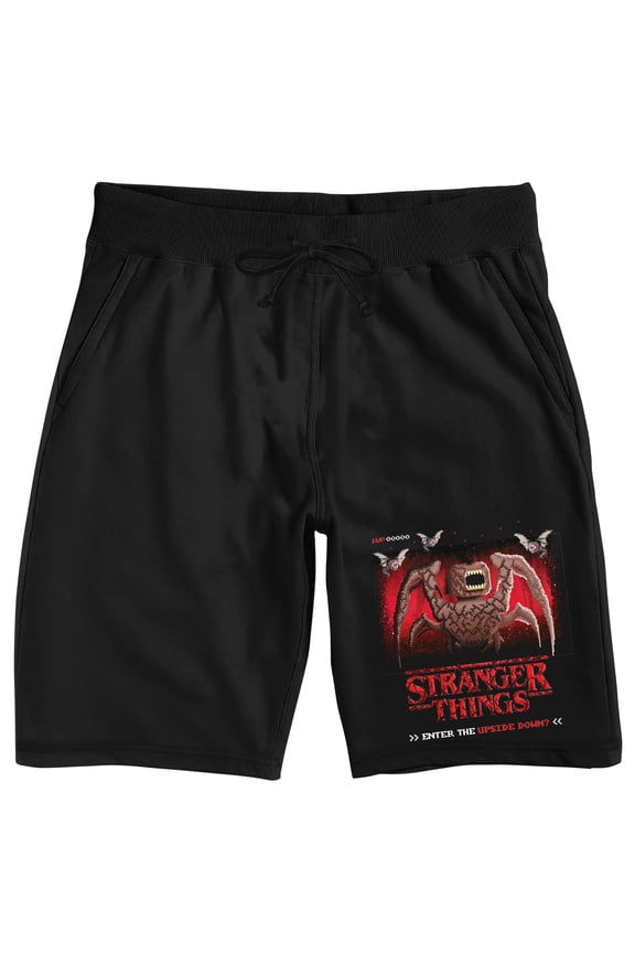 Stranger Things Mindflayer Adult Black Sleep Pajama Shorts-Large