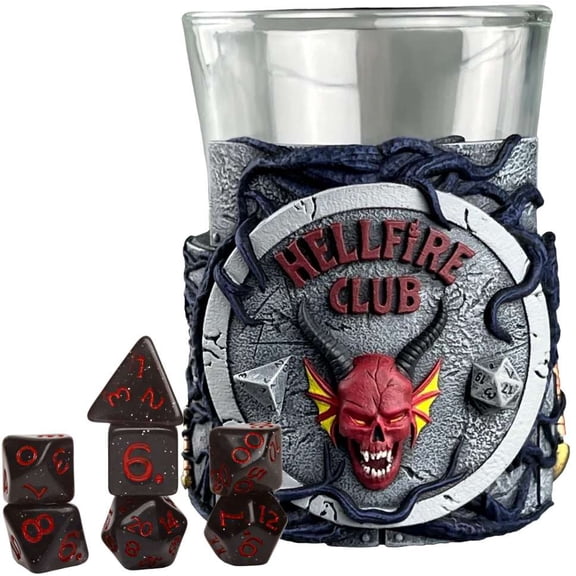 Stranger Things Mini Dice Cups Hellfire Club Mini Dice Cup & Mini Polyhedral Dice Set