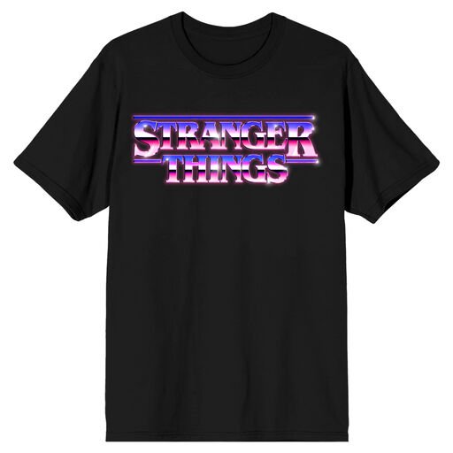 Stranger Things Ombre Logo Tee - Black Short Sleeve T-Shirt-XXL