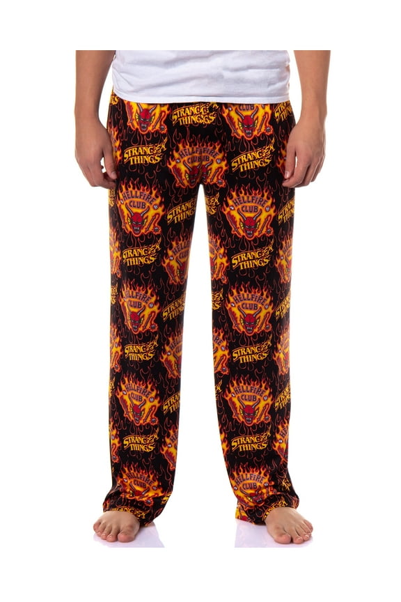 Stranger Things Pants Men's Hellfire Club Adult Lounge Sleep Pajamas