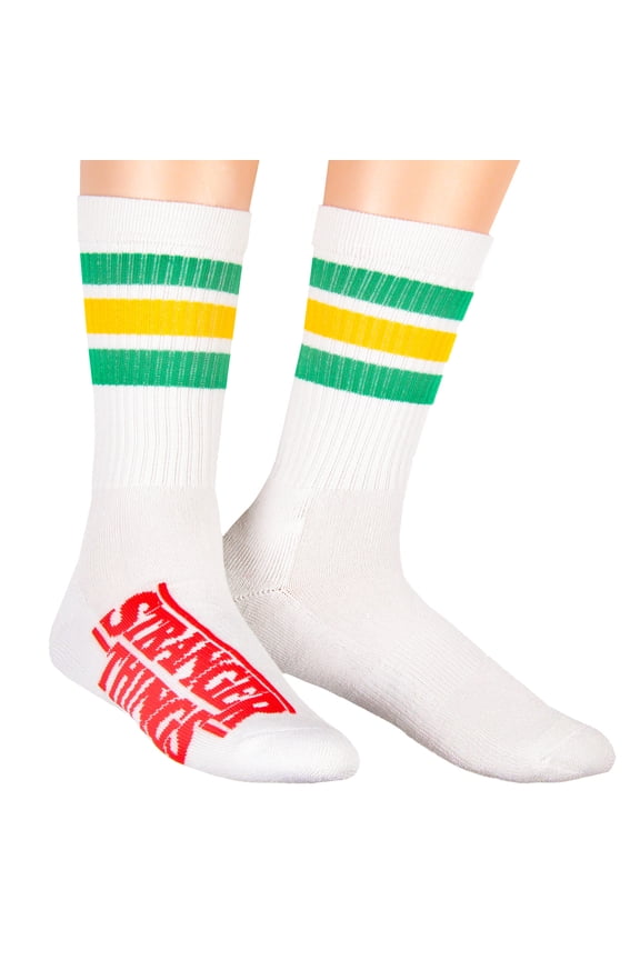 Stranger Things Retro 80's Inspired 3 Stripe Logo Adult Crew Socks