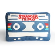 Stranger Things Retro Cassette Tape Decorative Pillow, Polyester Velboa, Navy, Netflix