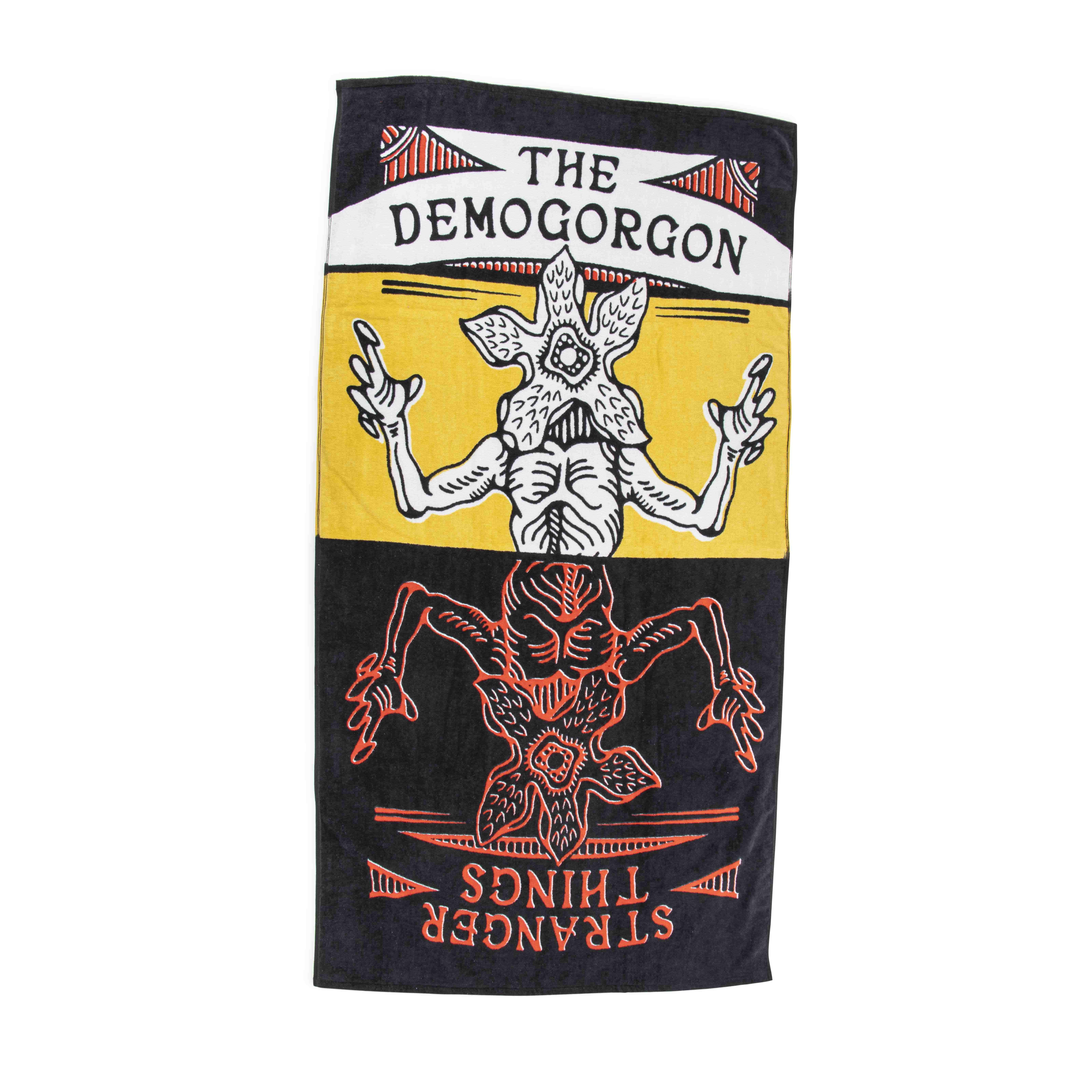 Stranger Things The Demogorgon 34" x 64" Oversized Bath Towel, Cotton, Red and Yellow, Netflix
