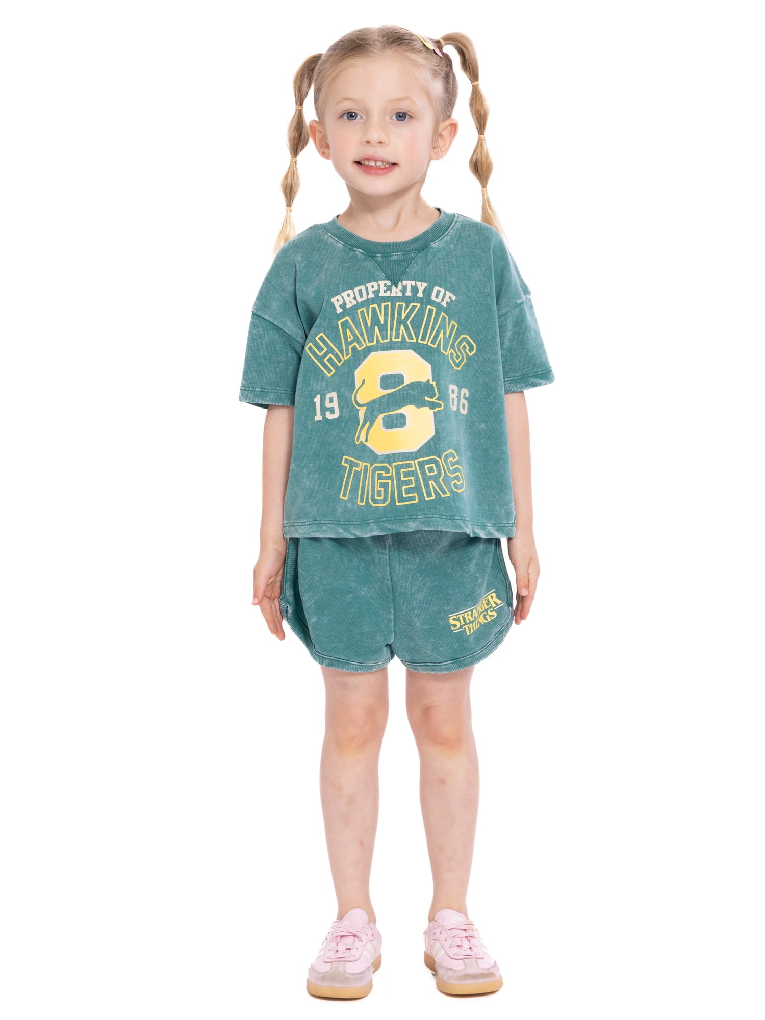 Netflix Stranger Things Toddler Girls Washed Crewneck Graphic Top