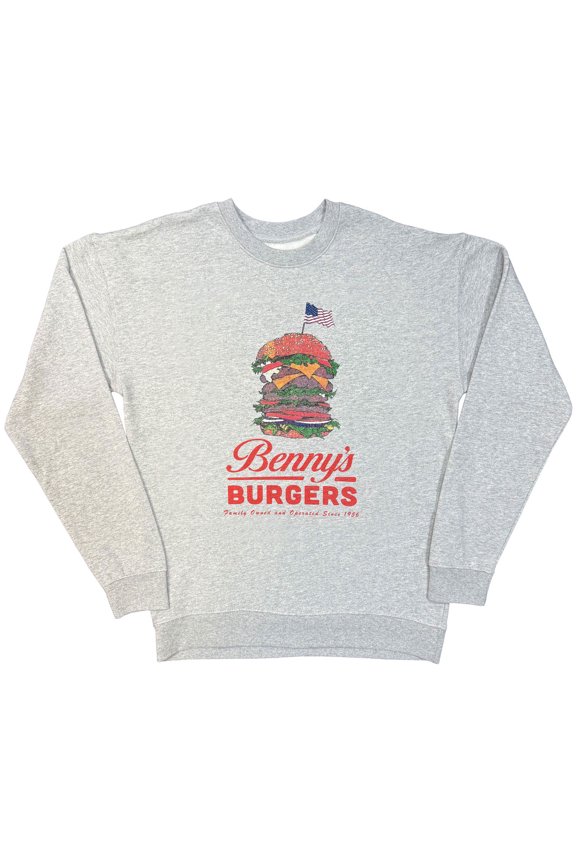 Stranger Things Unisex Sweatshirt: Benny s Burger (Grey)