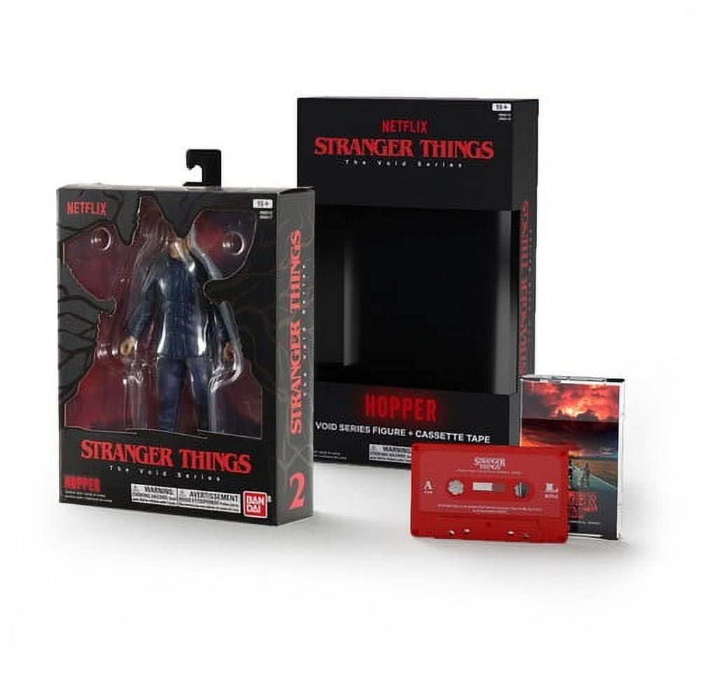 Stranger Things Void Series Hopper Action Figure Set with Cassette Bundle, Think 3Fold, Toys