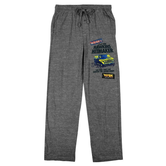 Stranger Things WSQK Hawkins Hitmaker Men's Heather Gray Sleep Pajama Pants-Large