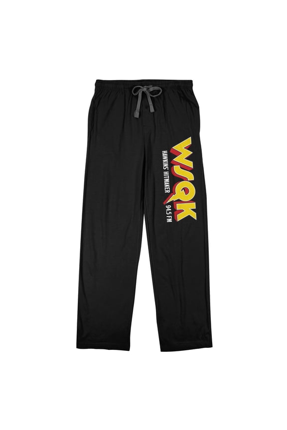 Stranger Things WSQK Radio Station Women’s Black Sleep Pajama Pants-XL