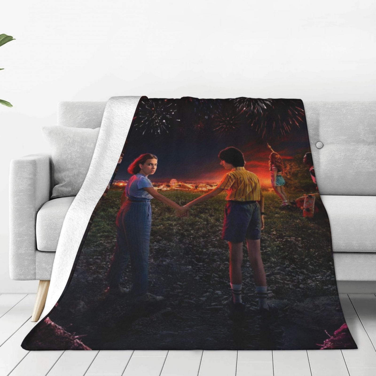 Stranger Things soft antipilling blanket with a full single print