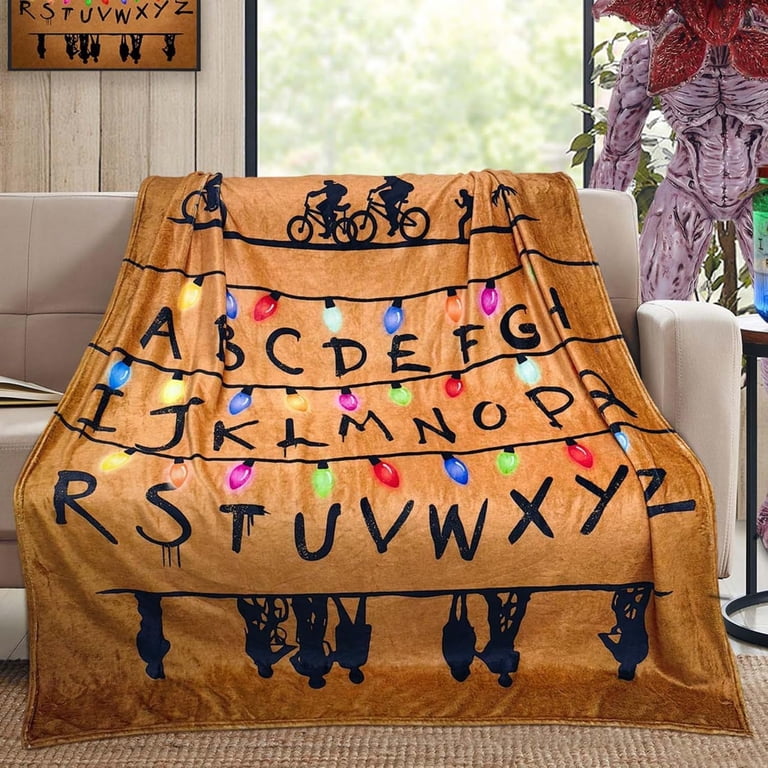 Stranger Throw Blanket Gifts Merchandise Christmas Lights Alphabet