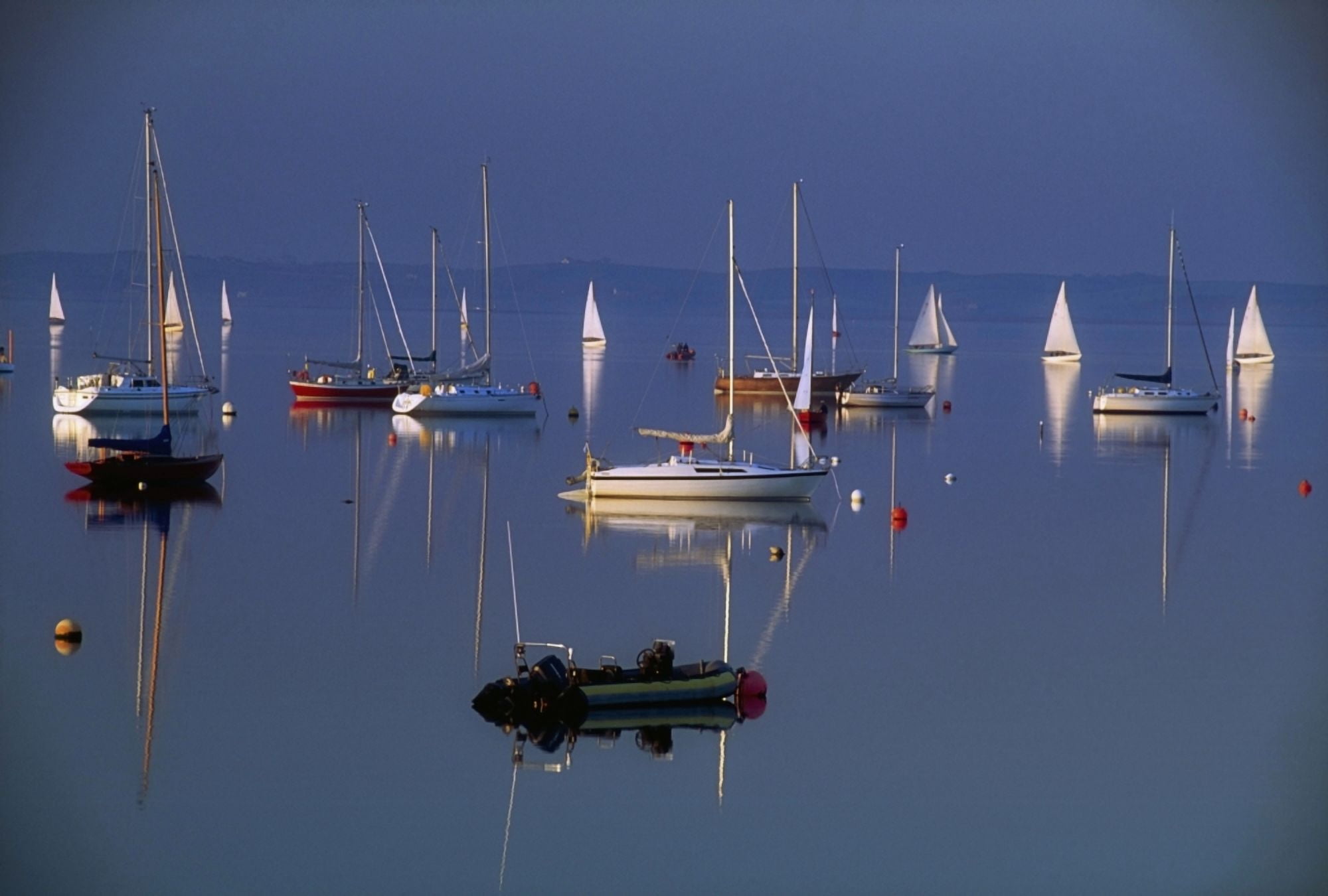 Strangford Lough Co Down Ireland Sailboats On Still Water Canvas Art - The Irish Image Collection Design Pics (18 x 12)
