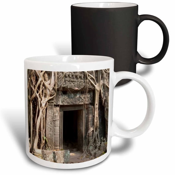 3drose, Strangler Fig at the Ta Prohm Temple in Angkor. Siem Reap, Cambodia., 11oz Magic Transforming Mug