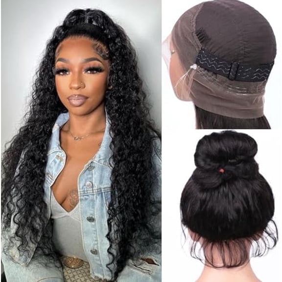 Strap 360 Glueless Wigs Human Hair Pre Plucked Pre bleached Wet and Wavy Full Lace Frontal Wigs Human Hair With Drawstring 220% Density Water Wave Human Hair Wig