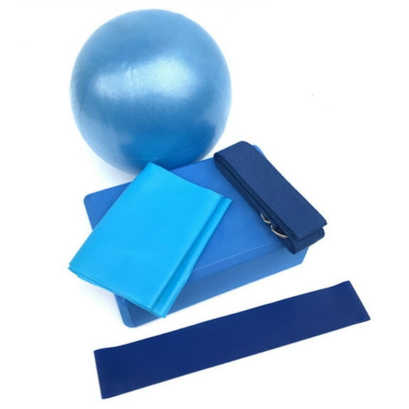 Strap 5pcs Yoga Equipment Set Include Yoga Ball Yoga Blocks Stretching Strap Resistance Loop Band Exercise Band