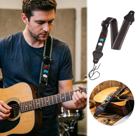 Strap Adjustable Padded Shoulder Support For Acoustic Ukulele Mandolin Comfortable Playing Heavy Duty Breathable Nylon Webbing Universal Fully adjustable length ranging from 35 to 60 inches... Black