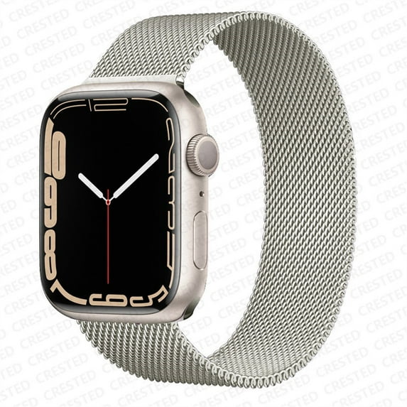 Strap for Apple Watch 5 Band 44mm 40mm iWatch Serie 7 6 SE 4 3 2 Stainless Steel Bracelet Milanese Loop Apple Watch Band 38mm 42mm 41mm 45mm -starlight