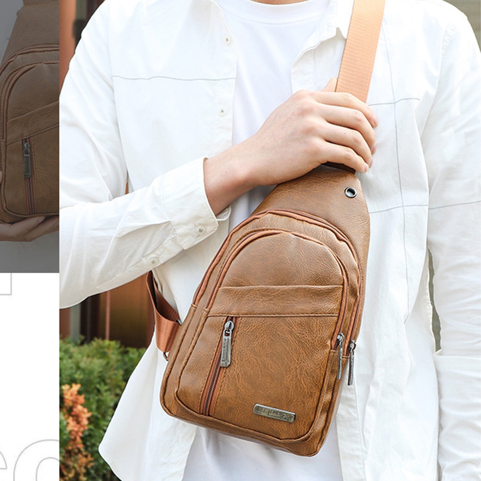 Strap Bag Crossbody Backpack With USB Hole With Headphone Hole Strap