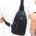 thumbnail image 1 of Strap Bag Crossbody Backpack With With Headphone Hole Strap Backpack Hiking Backpack Multipurpose Crossbody Chest Bag, 1 of 9