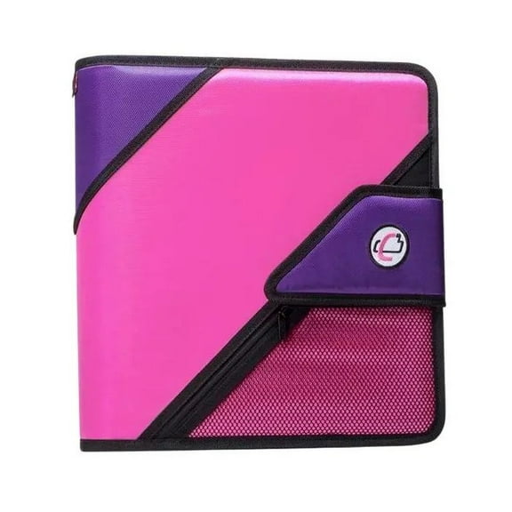 Strap Binder with Tab File, O-Ring, 2 in. - Pink/Purple