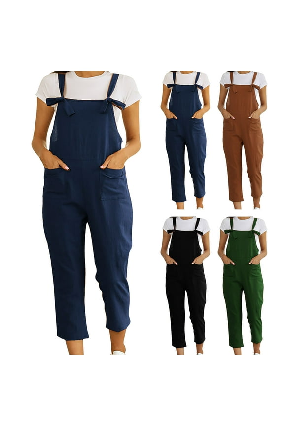 Strap Button Romper Playsuit Jumpsuit, Women's Summer Casual Solid Pocket Long Sleeve One Piece, Lounge Wear Beach Cover Up, Mother's Day Gifts for Women | CSEONE,Khaki XL