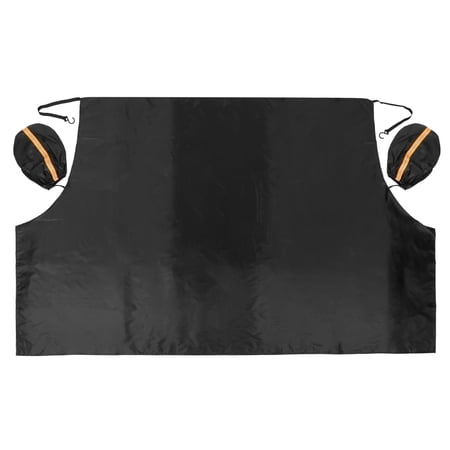 Strap Car Front Windshield Cover Snow Frost Freeze Sunshade with Rearview Mirror Protective Cover 85x50 Inches