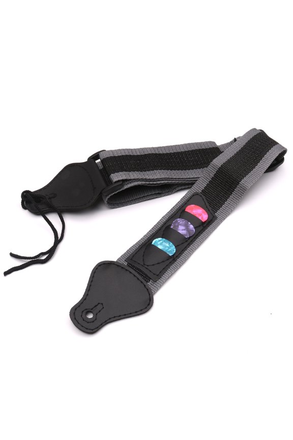 Strap,Ends 3pcs Picks Nylon Belt Pu With 3 Pick Leather Ends 3pcs Braided Nylon Belt 3 Pick Braided Pu Leather Ends Belt Pu Leather Pick Braided Nylon Adjustable With 3 Huiop Dsfen Siuke