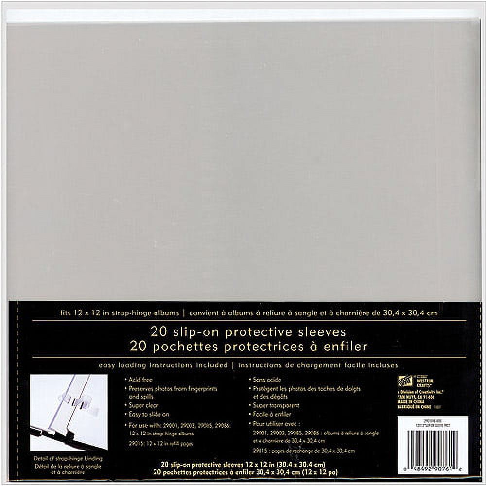 Strap Hinge Slipon Page Protectors 12"x