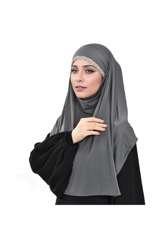 Strap Instant Hijab Solid Jersey Hijab For Woman Hijabs Wrap Lady Casual Headband Ethnic Headscarf