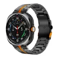 thumbnail image 1 of Strap for Samsung Galaxy Watch Ultra 47mm Titanium Bracelet Wristband Accessory for Galaxy Watch Ultra 47mm Band Buiness Corre (Black Orange,Watch Ultra 47mm), 1 of 7