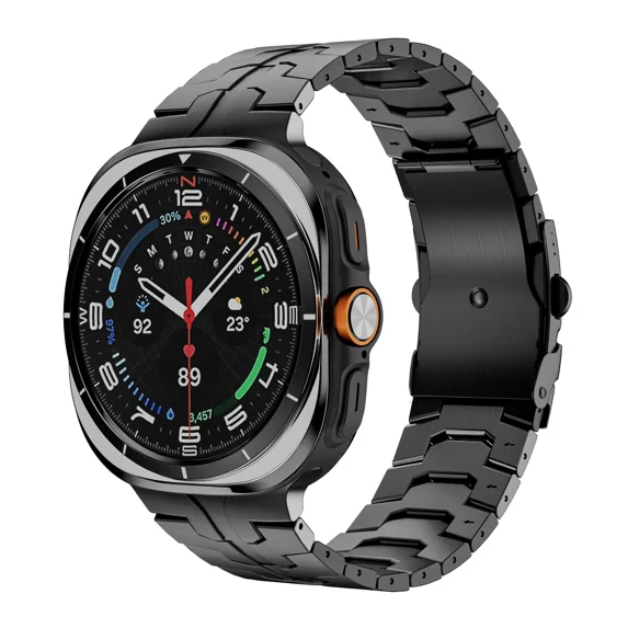 Strap for Samsung Galaxy Watch Ultra 47mm Titanium Bracelet Wristband Accessory for Galaxy Watch Ultra 47mm Band Buiness Corre (Black,Watch Ultra 47mm)