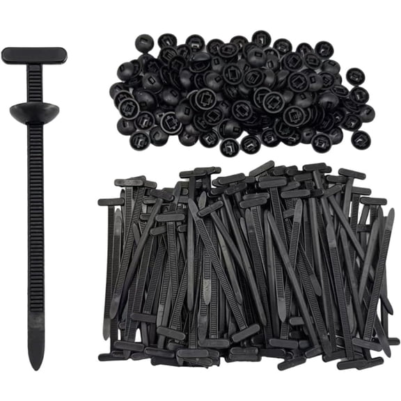 Strap Style Buckle Zip Tie, 100 Pcs Nylon Universal Cable Ties for Automotive Fender Door Panels and Home Storage Fasteners