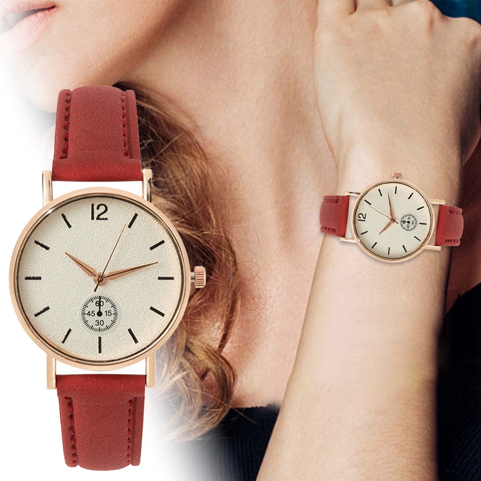 Strap Watch Leather Watch for Women Leather Watch Strap 20mm Big And Tall Large Wrist Men Wristband Watch Classic Women s Watch With Easy To Read Dial And Stylish Retro Strap Women s Retro
