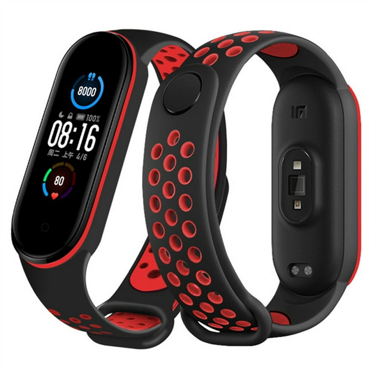 Strap for Mi band 6 Bracelet Sport Silicone Miband4 miband 5 Wrist correa  belt Replacement Wristband for xiaomi Mi band 4 3 5 6 - 3 black-red