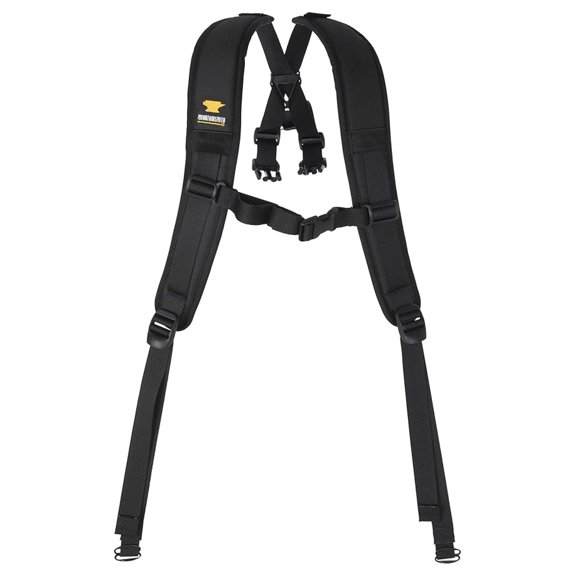 Strapette Shoulder Harness for Lumbar Packs - Black - Converts Day Tour Travel Trunks to Backpack - Adjustable Straps - Lightweight Comfort