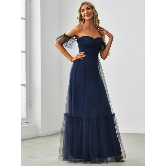 Strapless A line Ruffles Sleeves Dresses - Rosa Apparel