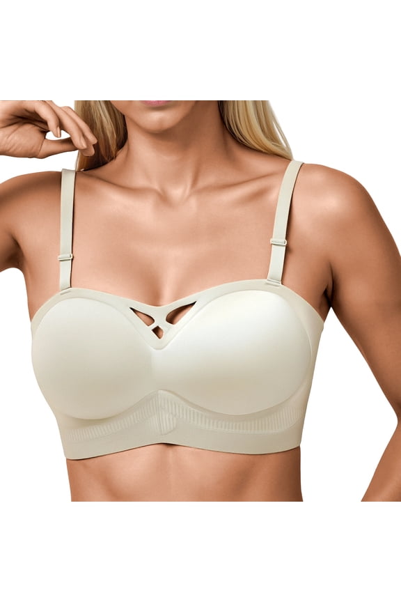 Strapless Bandeau Bra for Women Seamless Comfort Wrap Design Non Marking Support Small Lightweight Soft Fabric