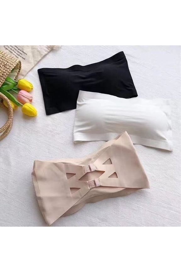 Strapless Bandeau Bra with Removable Padding Breathable Preteen Girl Clothes Tween Bra Bluet Bras for Girls 10-16