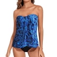 thumbnail image 1 of Strapless Bathing Suit, Strapless Bathing Suits for Women, Two Piece Tankini Bathing Suits for Women Halter Bandeau Swim Top With Bottom Flyaway Tummy Control Swimsuit, Royal Blue XXL, 1 of 3