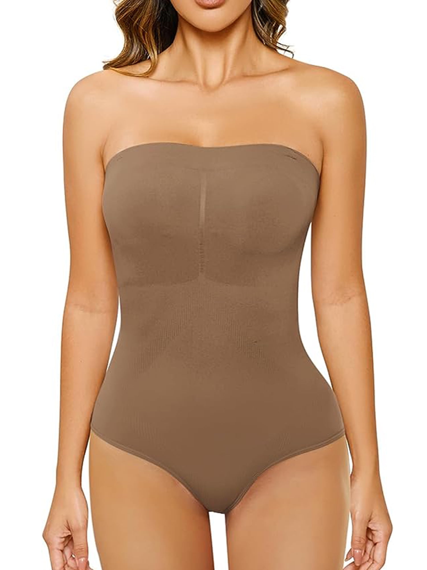 Body Shaper Thong Slimming Bodysuit Define Your Waistline Strapless  Seamless Tec Beige at  Women's Clothing store