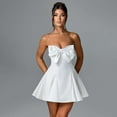 thumbnail image 1 of Strapless Bow Embellished Dress (M, White), 1 of 7