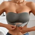 thumbnail image 1 of Strapless Bra Bandeau Top Comfortable Seamless Full Coverage Bra For Women Wireless Bras With Soft Support Regular And Plus Size Dark Gray S, 1 of 9