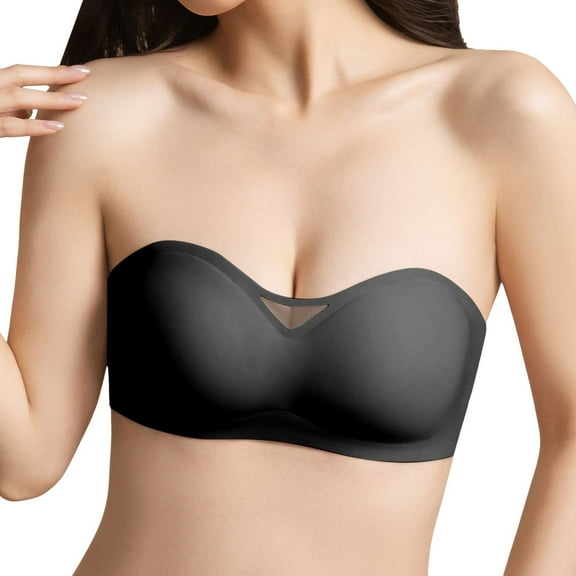 Strapless Bra For Women Non Push Up Wire Comfort Lift And Support Droop No Show Bandeau Bra