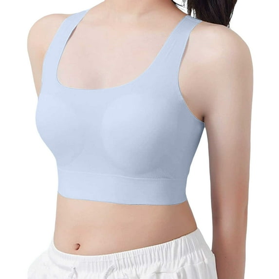Strapless Bra Girls 12-14 Training Bras For Girls 9-11 Lightly Padded Teen Camisole Undershirts Bra Bralette Seamless Sports Bra Crop Top #Z07Blue 11-14 Years