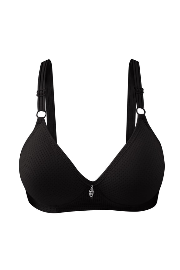 Strapless Bra – Invisible Fit with Clear Straps Women's Front Side Buckle Lace Edge Without Steel Ring Movement Seamless Gathering Adjustment Yoga Sleep Large Bra
