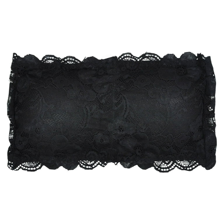 Strapless Bandeau Bra For Women - Wireless Lace Tube Top, Seamless Padded Bralette, No Slip Stretchy