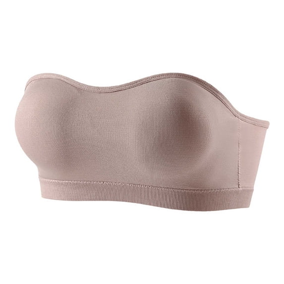 Strapless Bra Non-Slip Seamless Padded Bra Wireless Tube Bralette Push Up No Underwire Tube Bra Women Solid Color Strapless Bra