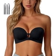 thumbnail image 1 of Strapless Bra Wireless Front Closure Push Up Seamless Lift Smoothing Non Slip for Wedding Party Backless Off Shoulder Tube Top Daily Wear, 1 of 4